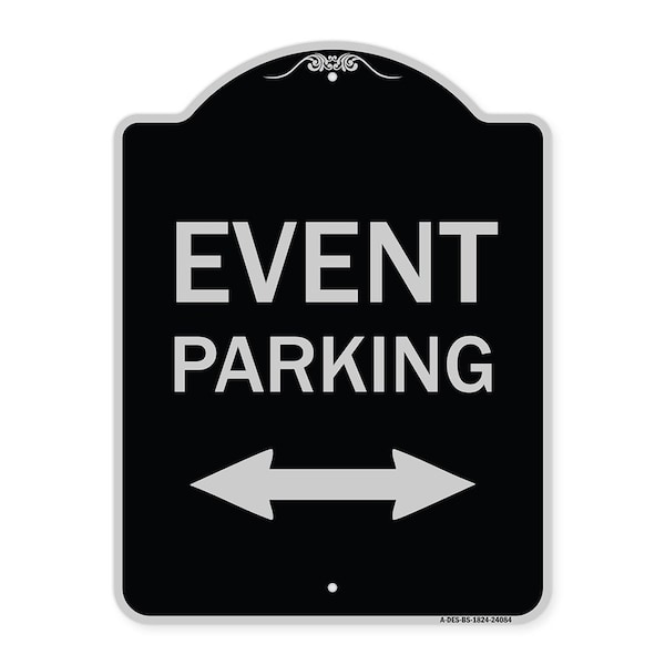 Event Parking Bidirectional Arrow Heavy-Gauge Aluminum Architectural Sign, 24" x 18", BS-1824-24084